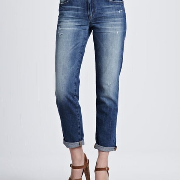 Joe's Jeans Easy Mazy High Water Mid Rise Straight Leg Distressed Ankle Pants - Picture 1 of 14